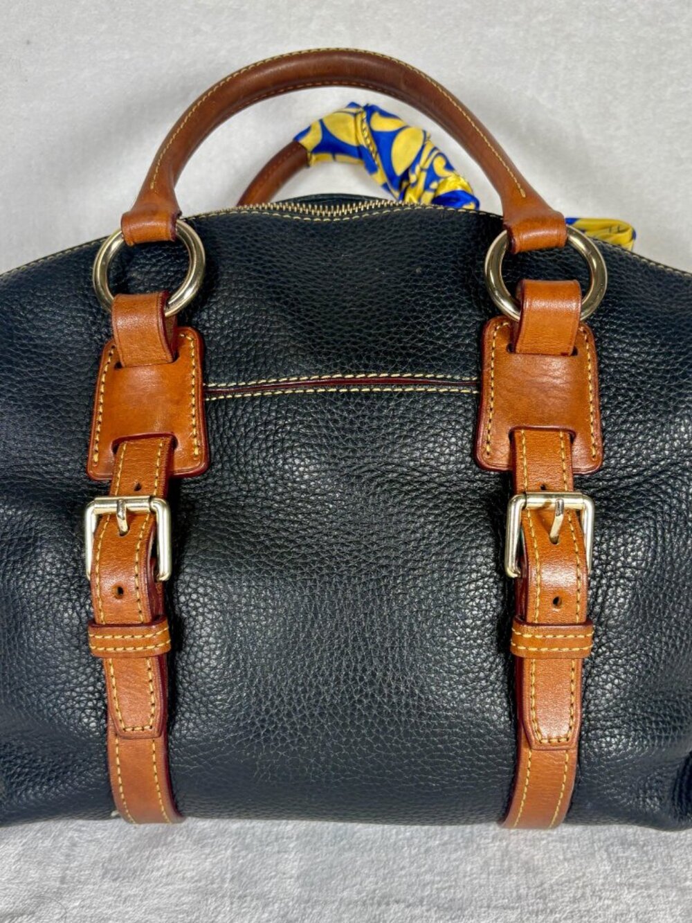 Dooney & Bourke Bristol Satchel in Black with Matching Attached Pouch and Scarf - Picture 5 of 15